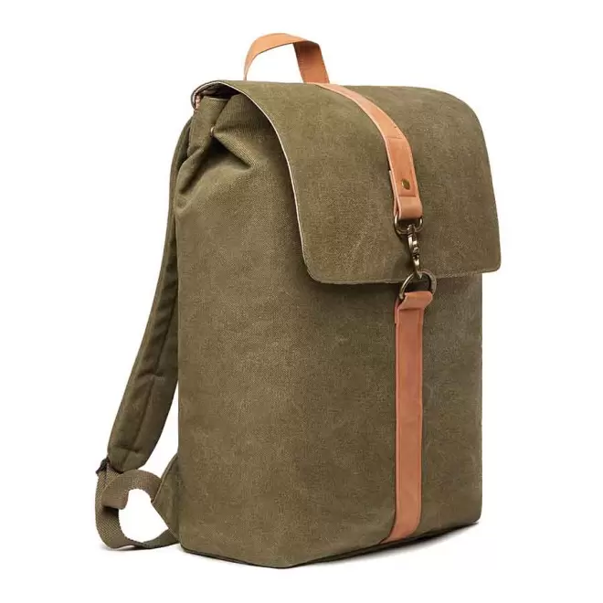 SAC A DOS PERSONNALISABLE EN TOILE RECYCLE 'YATA' - vert