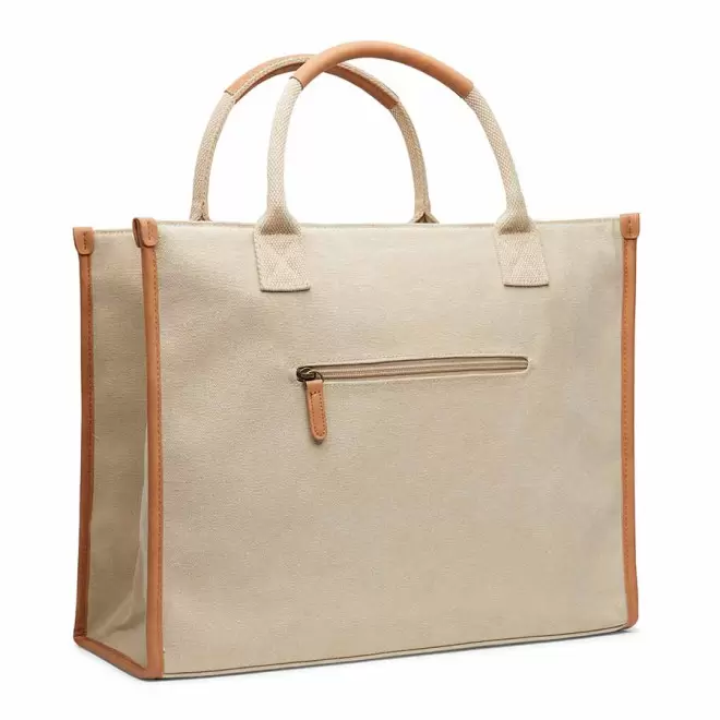 CABAS PERSONNALISABLE EN TOILE RECYCLEE 'MASTY' - beige