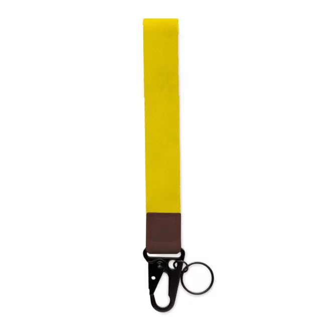 PORTE-CLE PERSONNALISABLE AVEC MOUSQUETON 'CAPTY' - jaune