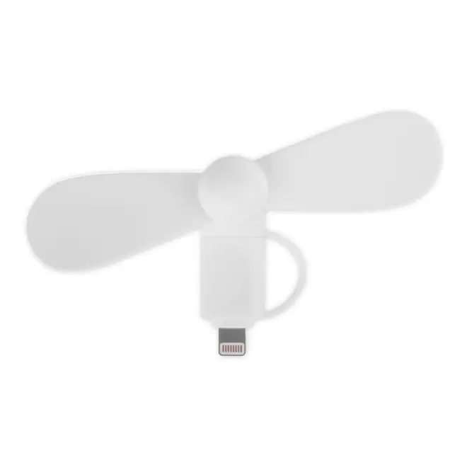 VENTILATEUR 2 EN 1 AVEC EMBOÛT LIGHTNING ET MICRO-USB 'NOROIT' - blanc
