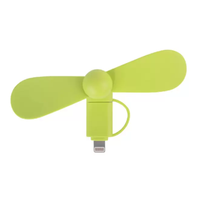 VENTILATEUR 2 EN 1 AVEC EMBOÛT LIGHTNING ET MICRO-USB 'NOROIT' - vert