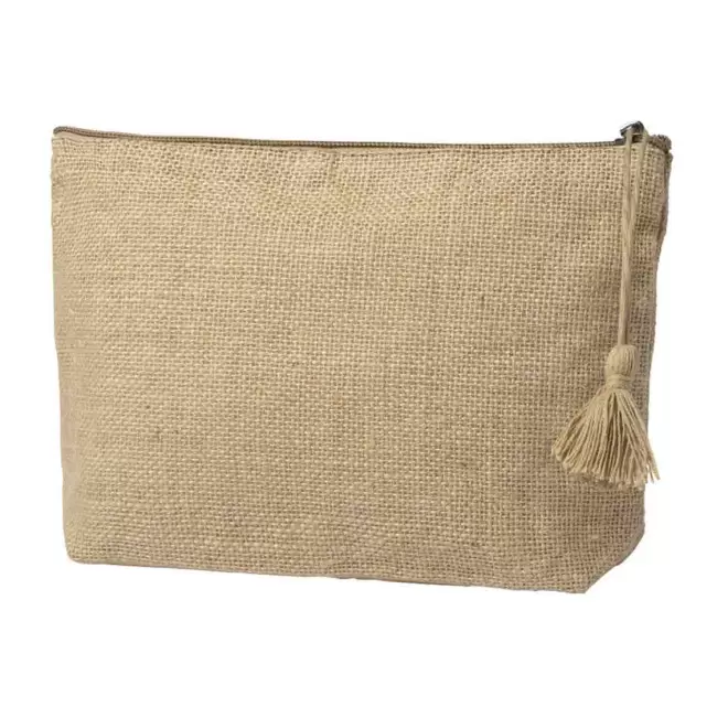 TROUSSE DE TOILETTE PERSONNALISABLE EN JUTE 'BUZY' - naturel