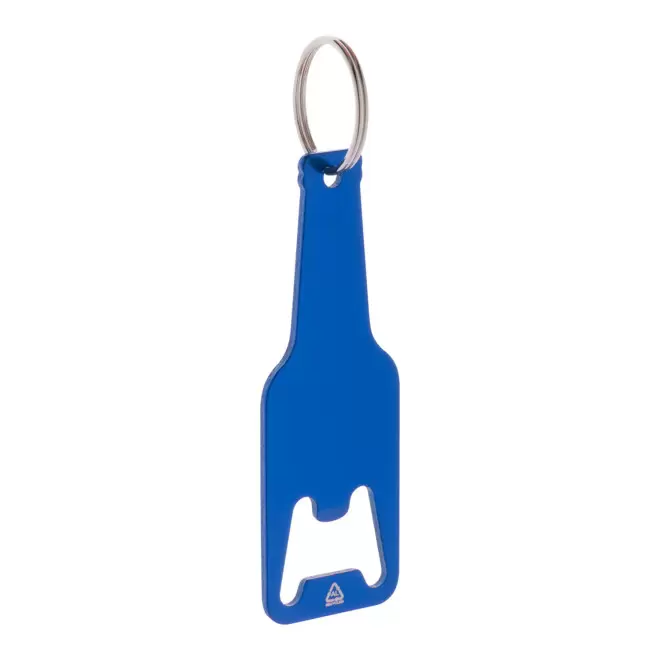 PORTE-CLES DECAPSULEUR PERSONNALISABLE ALU RECYCLE 'BOTELLO RECYCLE - bleu