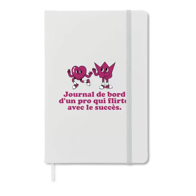 CARNET A5 PERSONNALISABLE 'TOMASO HAPPY WORK' - blanc