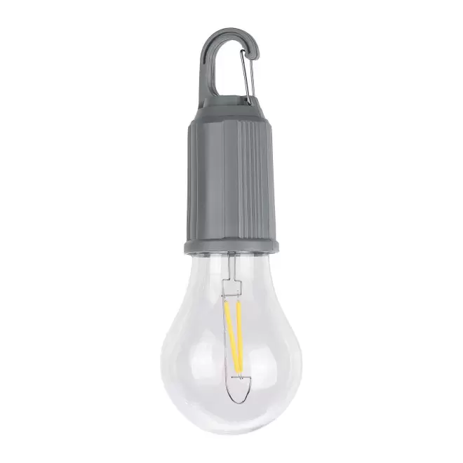 LAMPE AMPOULE AVEC MOUSQUETON PERSONNALISABLE 'DAYTAY' - gris