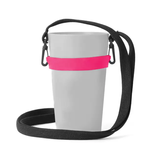 PORTE-GOBELET 30 CL ET 60 CL TOUR DE COU PUBLICITAIRE 'BORELIA' - rose