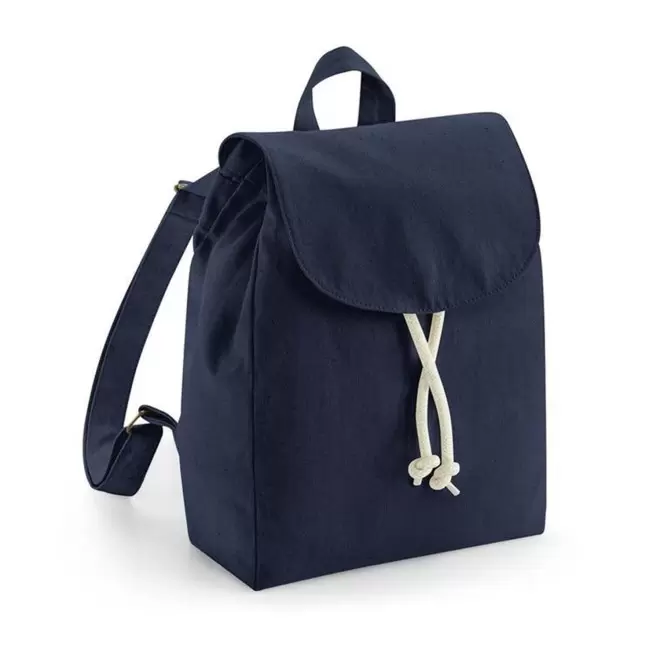 MINI SAC A DOS COTON ORAGANIQUE PERSONNALISABLE 'MATE' - bleu marine