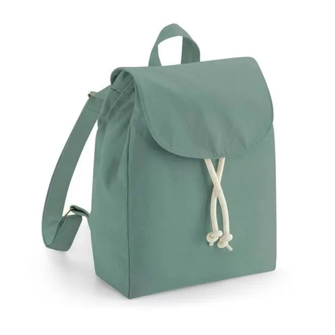 MINI SAC A DOS COTON ORAGANIQUE PERSONNALISABLE 'MATE' - sauge