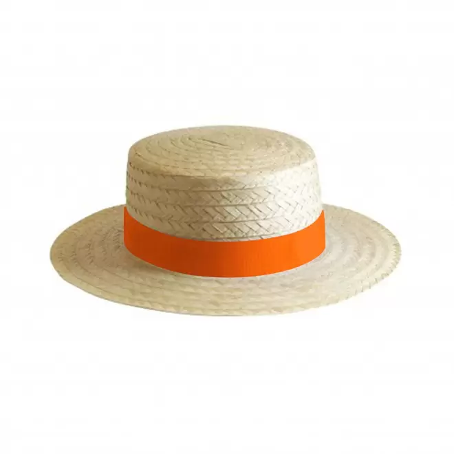 CHAPEAU CANOTIER PERSONNALISABLE 'CANOTA EU' - orange fluo