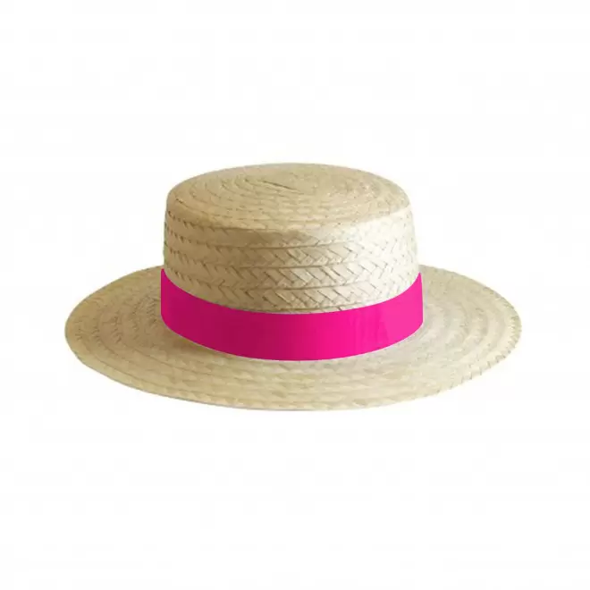 CHAPEAU CANOTIER PERSONNALISABLE 'CANOTA EU' - rose fluo