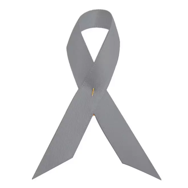 BROCHE RUBAN PERSONNALISÉE EN SATIN 'SOUTIEN' - gris