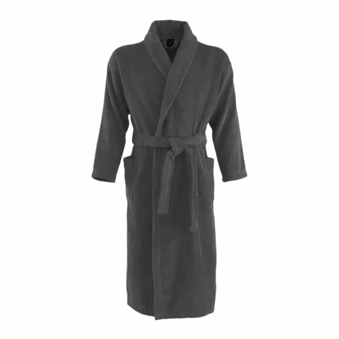 PEIGNOIR PERSONNALISÉ MIXTE COULEUR 'PALACE' - gris foncé