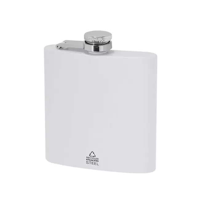 FLASQUE ACIER RECYCLE PERSONNALISABLE 'GUDA' - blanc