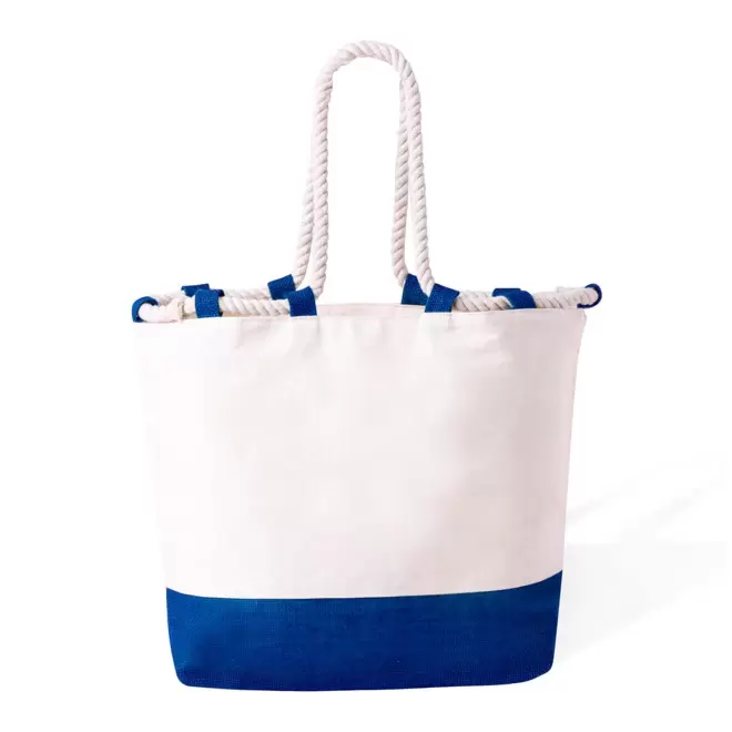 SAC COTON ET JUTE PERSONNALISABLE 'PRAIA' - bleu marine