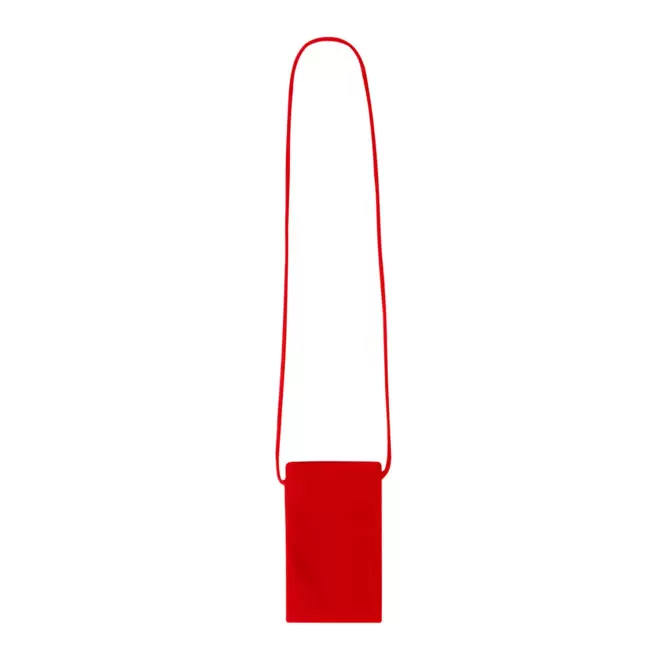LANYARD PERSONNALISABLE POUR TELEPHONE EFFET VELOURS 'BOLSA' - rouge