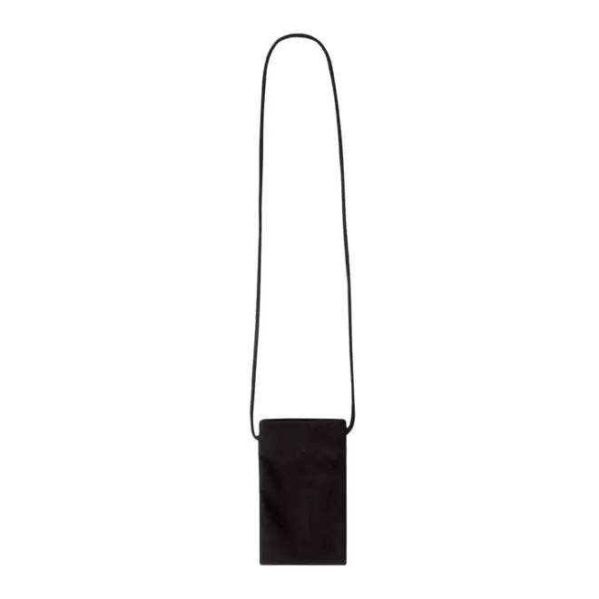 LANYARD PERSONNALISABLE POUR TELEPHONE EFFET VELOURS 'BOLSA' - noir