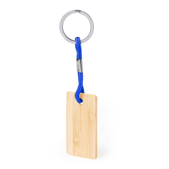 PORTE-CLE BAMBOU PERSONNALISABLE 'MANZI' - bleu