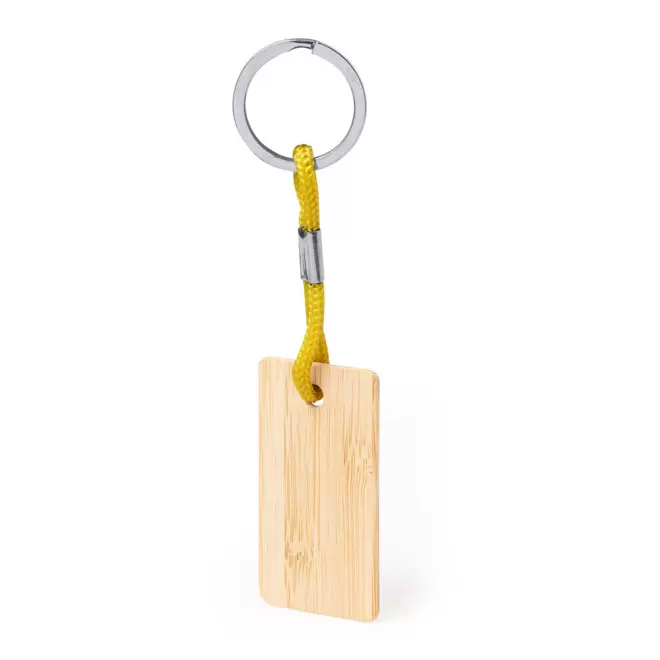 PORTE-CLE BAMBOU PERSONNALISABLE 'MANZI' - jaune