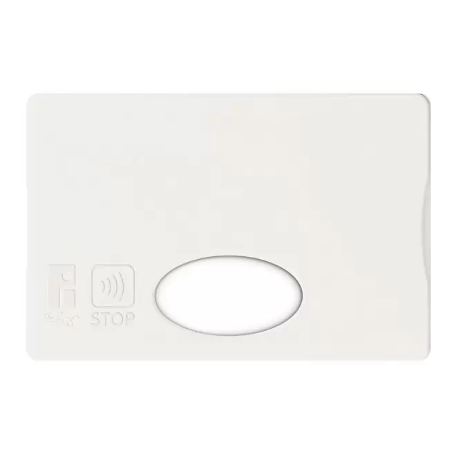 ETUI-CARTE PERSONNALISABLE RIGIDE ANTI-RFID 'LINZ' - blanc
