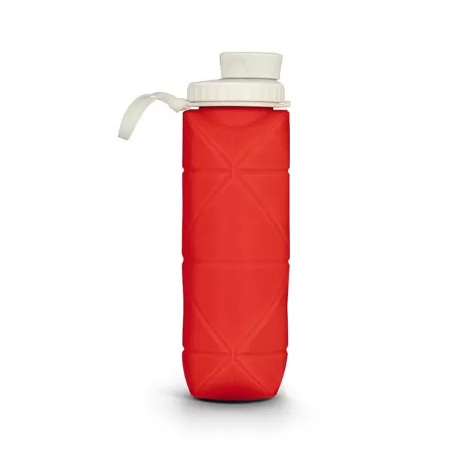 GOURDE PERSONNALISABLE SILICONE PLIABLE 600 ML 'CAMPEGGIO' - rouge