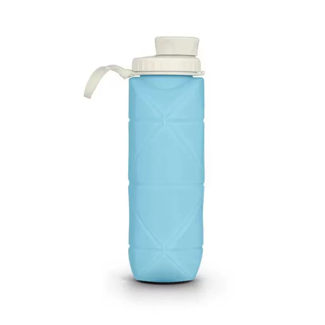 GOURDE PERSONNALISABLE SILICONE PLIABLE 600 ML 'CAMPEGGIO' - bleu