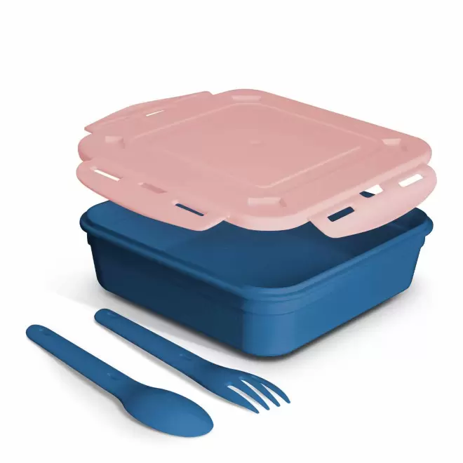 LUNCH BOX PERSONNALISABLE 'PASTO' - bleu/rose