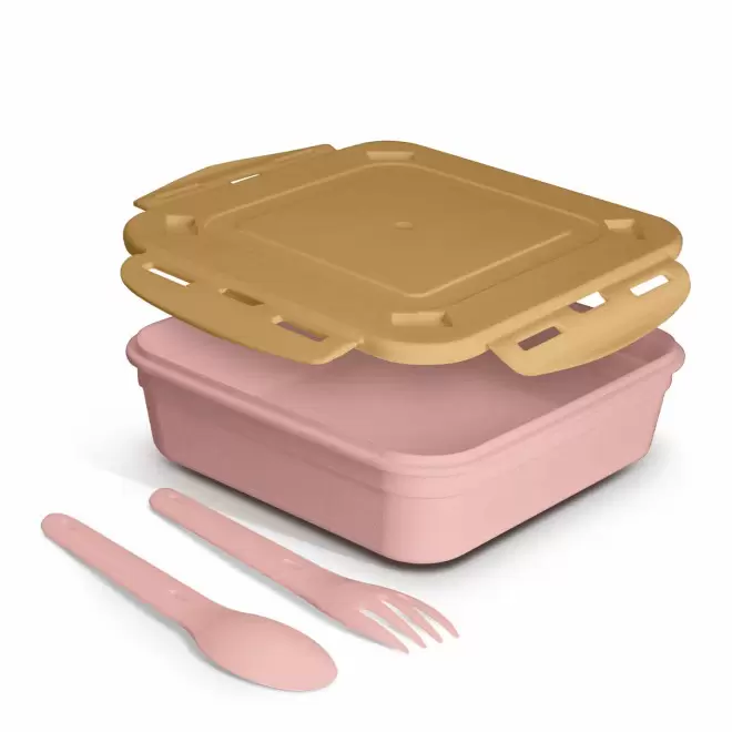 LUNCH BOX PERSONNALISABLE 'PASTO' - rose/camel