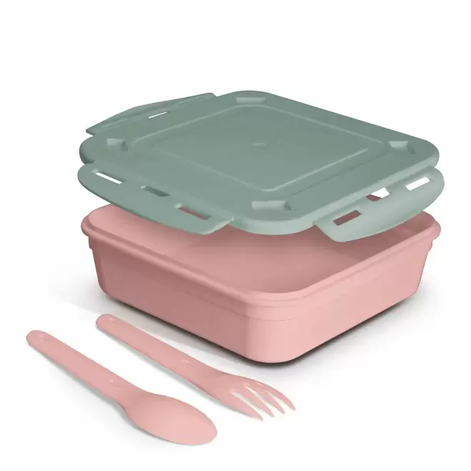 LUNCH BOX PERSONNALISABLE 'PASTO' - rose/vert