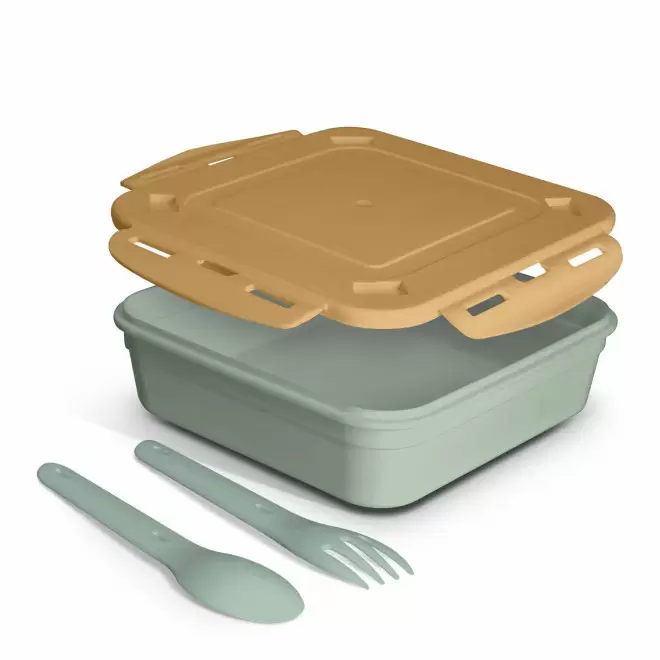 LUNCH BOX PERSONNALISABLE 'PASTO' - vert/camel