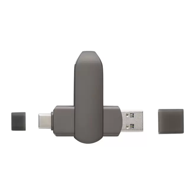 CLE USB TWIST 3.0 PERSONNALISABLE 'MITALLO DUO' 64 GO - gun métal