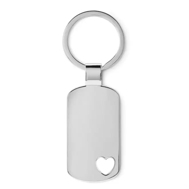 PORTE-CLÉS PERSONNALISÉ EN MÉTAL AVEC COEUR 'CORAZ' - argenté