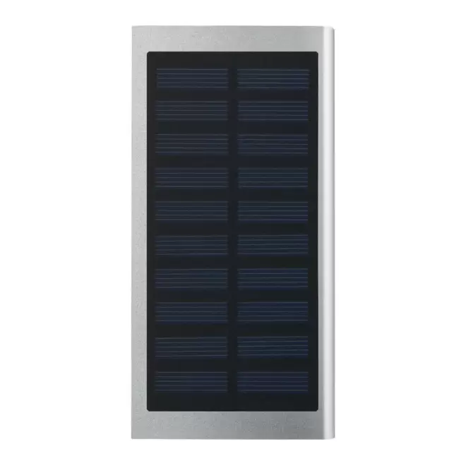 BATTERIE DE SECOURS PUBLICITAIRE SOLAIRE 8000 MAH 'POWERSHINE' - argenté