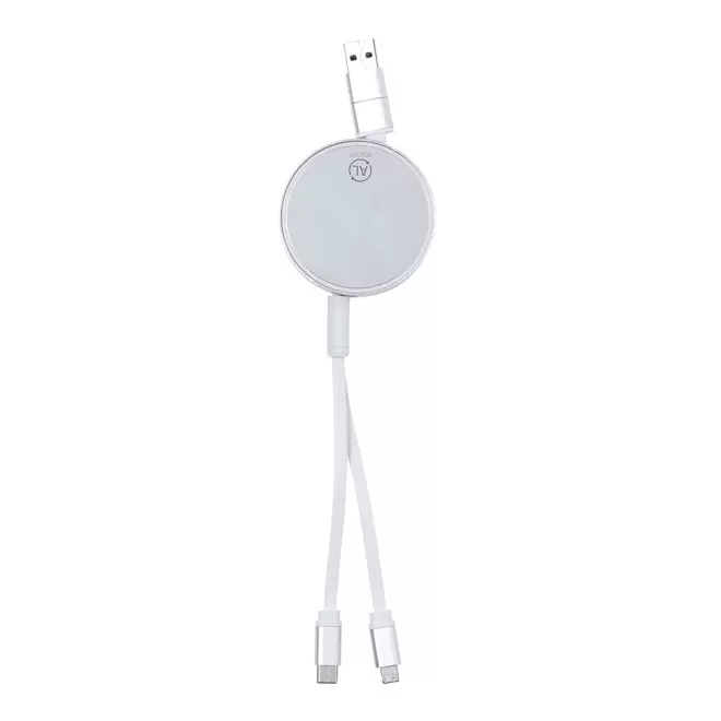 CABLE MULTIFONCTIONS PERSONNALISABLE 'ONTARIO ENROULEUR ALU RECYCLE' - argenté