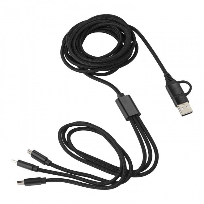 CABLE DE CHARGE PERSONNALISABLE 3M 'FIBOU SMART LONG' - noir