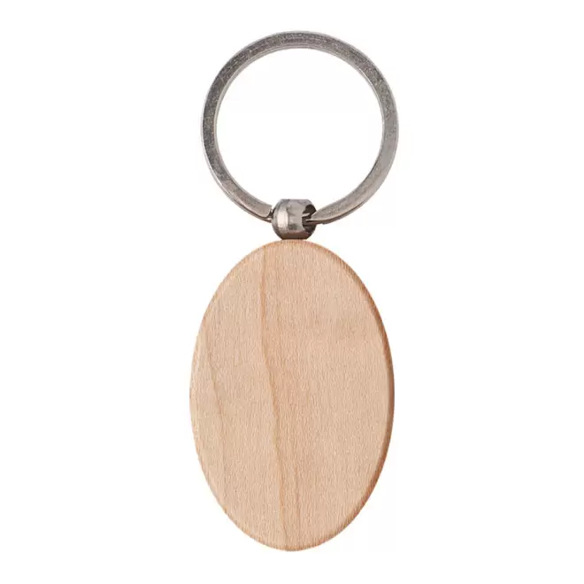 PORTE-CLÉS PERSONNALISÉ EN BOIS 'WOODIE' - ovale