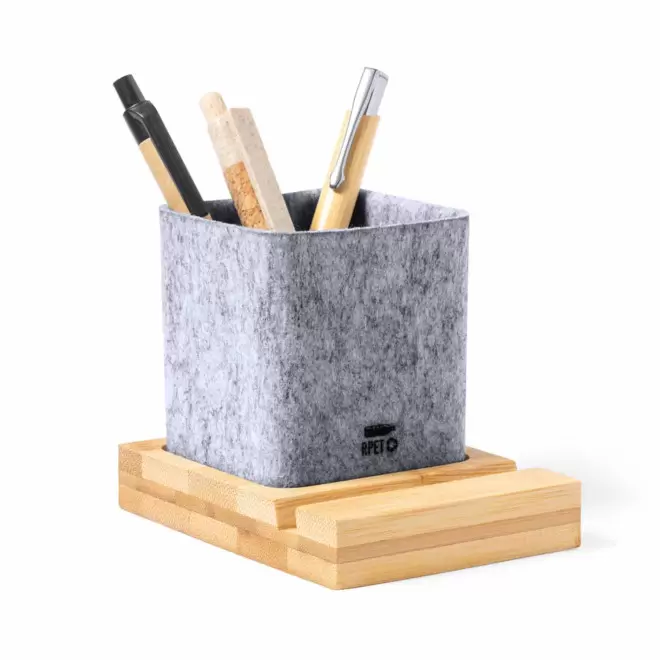 POT À CRAYONS FEUTRINE RPET PERSONNALISABLE 'UFFICIA' - gris