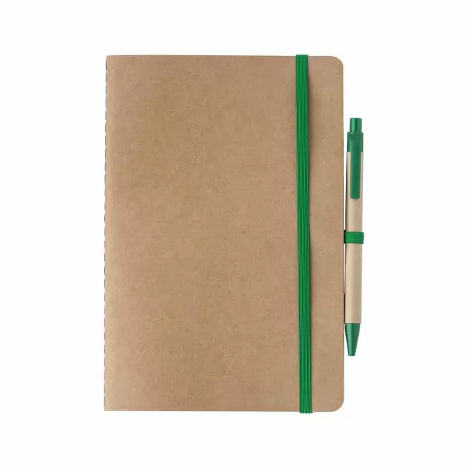 CARNET A5 AVEC STYLO PERSONNALISABLE 'ISIS STYLO' - vert