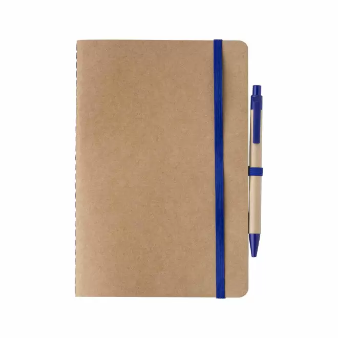 CARNET A5 AVEC STYLO PERSONNALISABLE 'ISIS STYLO' - bleu