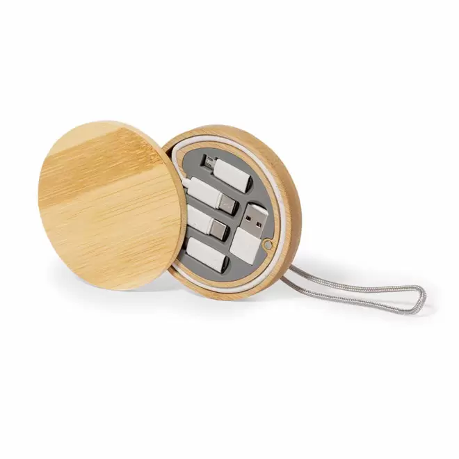 SET CABLE DE CHARGE PERSONNALISABLE  'BOXAVO' - bambou
