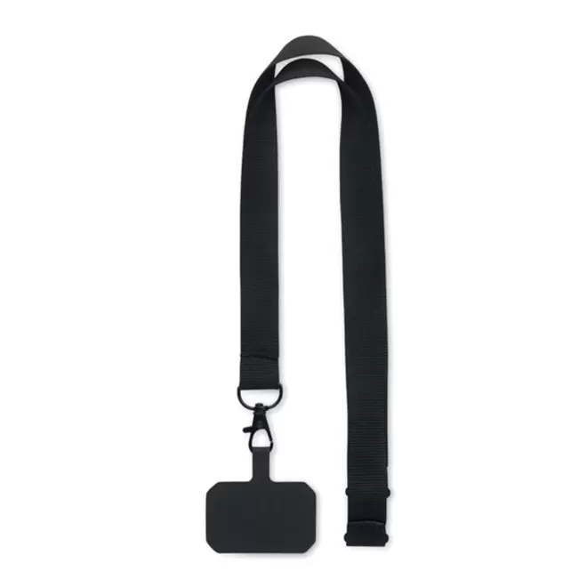 LANIERE TOUR DE COU TELEPHONE PERSONNALISABLE 'BASICLAN' - noir