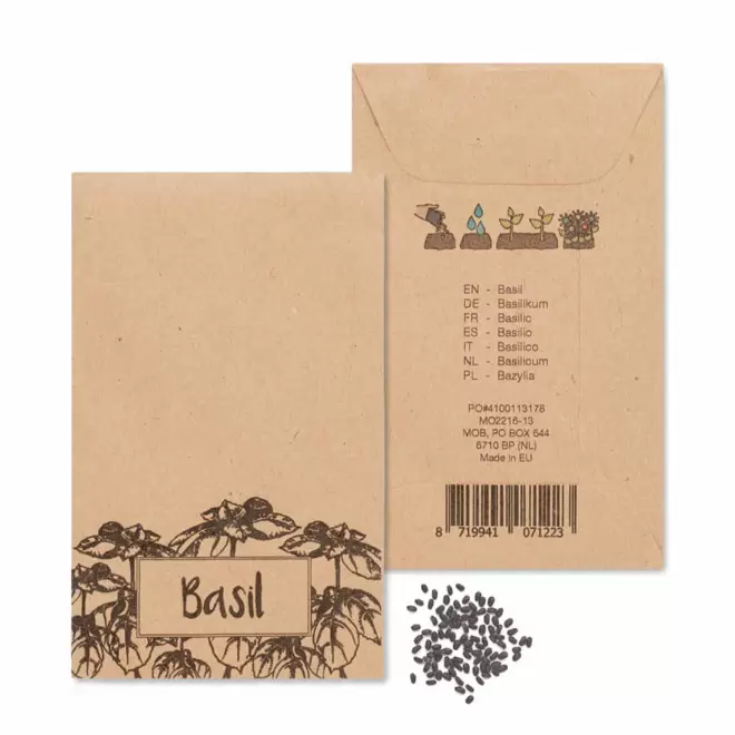 SACHET DE GRAINES PERSONNALISABLE FLEURS 'FLAURE' - basilic