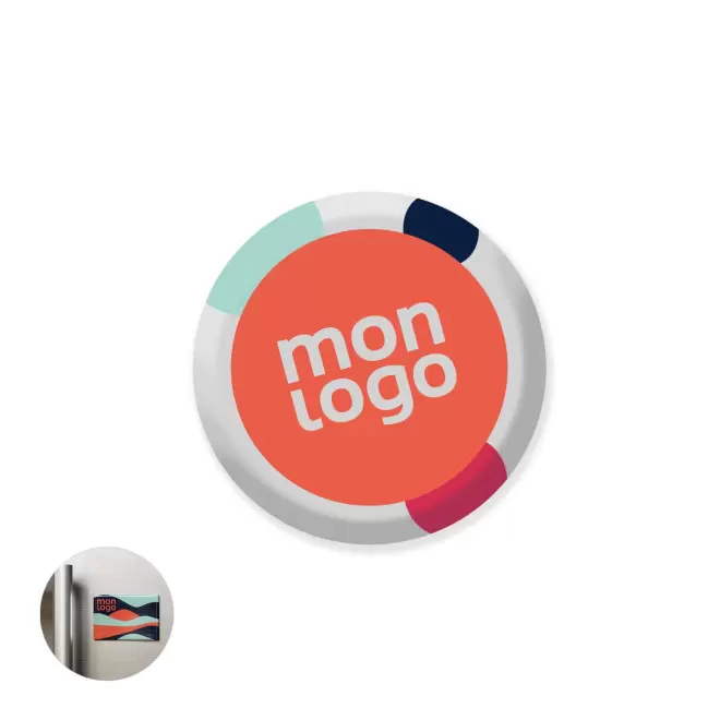 MAGNET PERSONNALISÉ AVEC DOMING 'DECO'FIX 3D' - rond