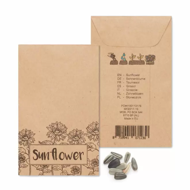 SACHET DE GRAINES PERSONNALISABLE FLEURS 'FLAURE' - tournesol