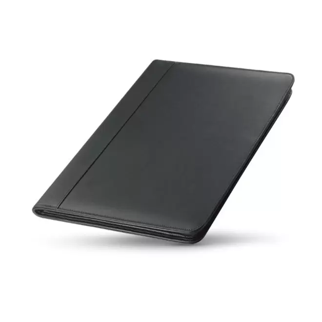 CONFERENCIER EN CUIR A4 PERSONNALISABLE 'BAFFI' - noir
