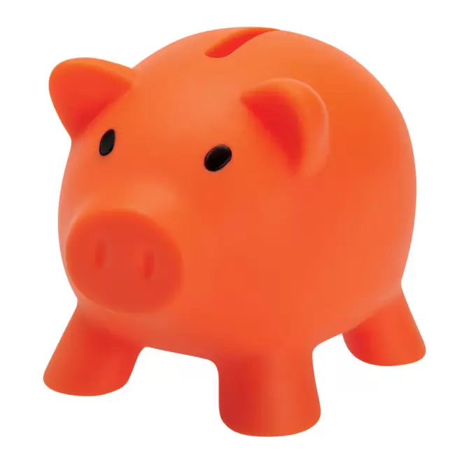 TIRELIRE PERSONNALISÉE EN FORME DE COCHON 'PIGGY' - orange