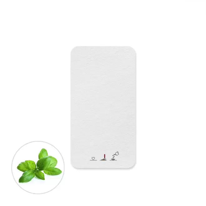 CARTE A PLANTER ENSEMENCEE PERSONNALISABLE 'HORTUS FORME' - basilic