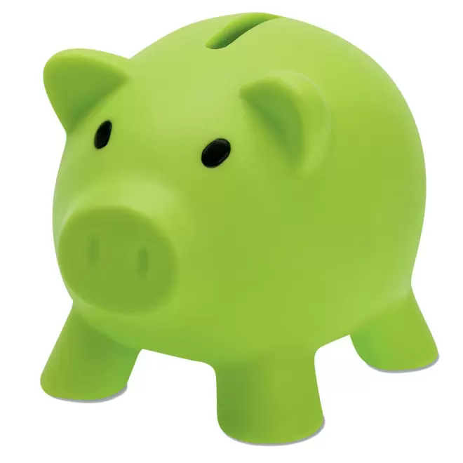 TIRELIRE PERSONNALISÉE EN FORME DE COCHON 'PIGGY' - vert