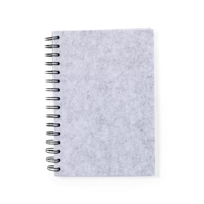 CARNET A5 FEUTRINE PERSONNALISABLE 'BONNIE SPIRALE' - gris clair
