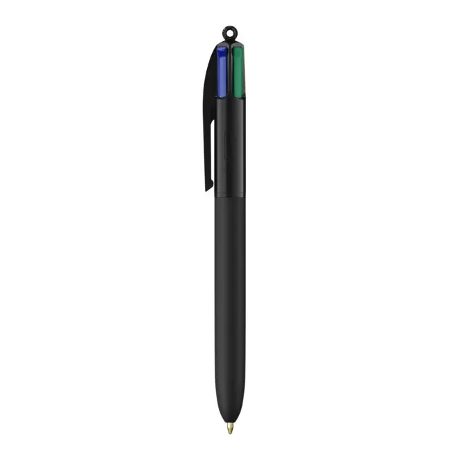 RAPIDE 4J - STYLO BIC® 4 COULEURS PERSONNALISÉ 'SOFT STYLE' - noir/noir