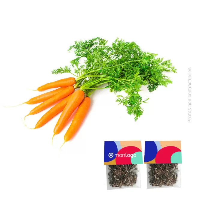 SACHET DE GRAINES PERSONNALISABLE 'SEEDY' - carotte